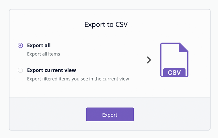 ewallet go export csv